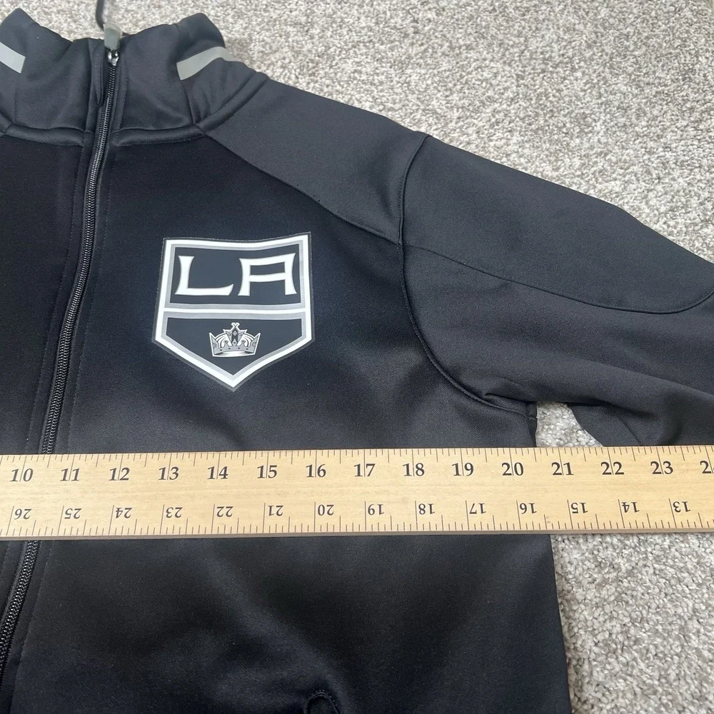 Los Angeles Kings Jacket Mens Medium Black Fanatics NHL Pro Authentics Full Zip